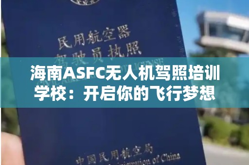 海南ASFC无人机驾照培训学校：开启你的飞行梦想
