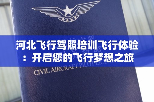 河北飞行驾照培训飞行体验：开启您的飞行梦想之旅