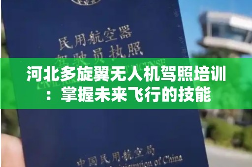 河北多旋翼无人机驾照培训：掌握未来飞行的技能