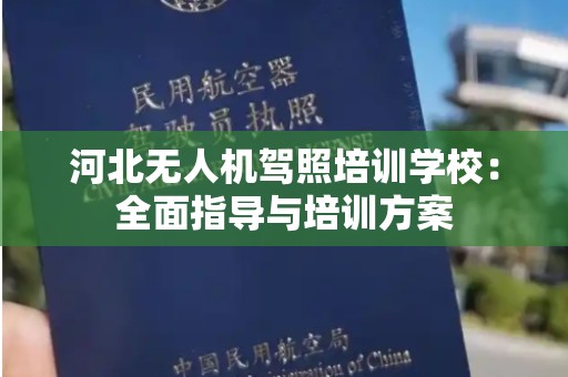 河北无人机驾照培训学校：全面指导与培训方案