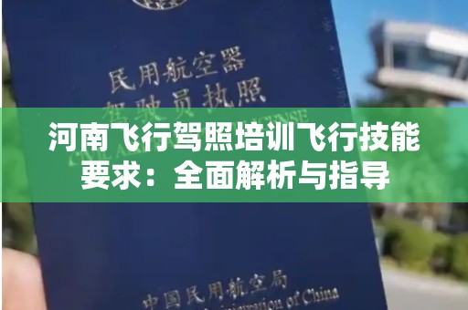 河南飞行驾照培训飞行技能要求：全面解析与指导