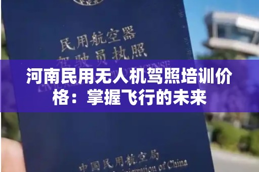 河南民用无人机驾照培训价格：掌握飞行的未来