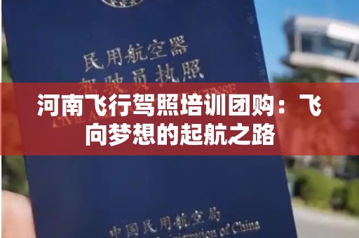 河南飞行驾照培训团购：飞向梦想的起航之路
