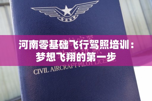 河南零基础飞行驾照培训：梦想飞翔的第一步
