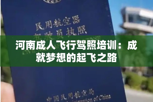 河南成人飞行驾照培训：成就梦想的起飞之路