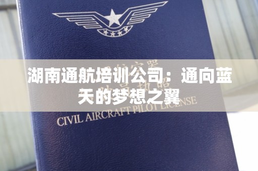 湖南通航培训公司：通向蓝天的梦想之翼