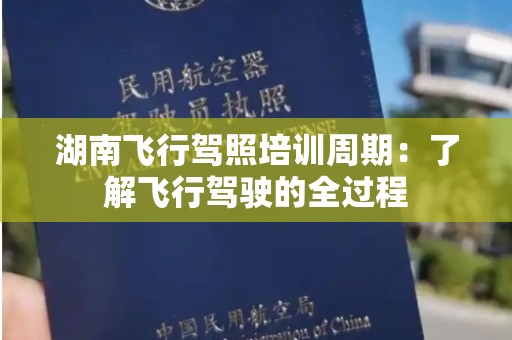 湖南飞行驾照培训周期：了解飞行驾驶的全过程