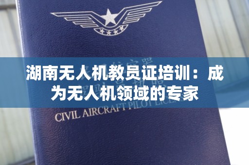 湖南无人机教员证培训：成为无人机领域的专家