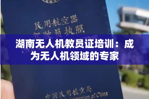 湖南无人机教员证培训：成为无人机领域的专家