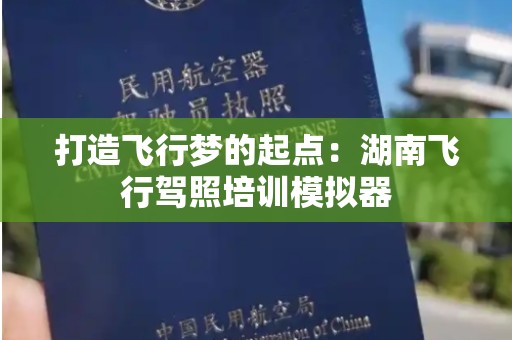 打造飞行梦的起点：湖南飞行驾照培训模拟器