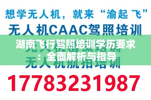 湖南飞行驾照培训学历要求：全面解析与指导