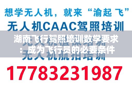 湖南飞行驾照培训数学要求：成为飞行员的必要条件