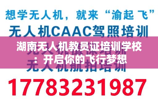 湖南无人机教员证培训学校：开启你的飞行梦想