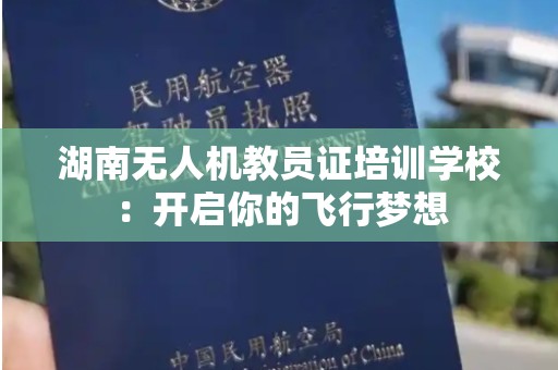 湖南无人机教员证培训学校：开启你的飞行梦想