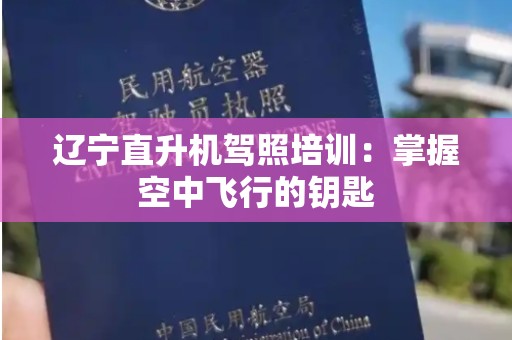 辽宁直升机驾照培训：掌握空中飞行的钥匙