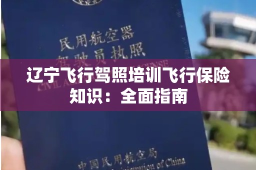 辽宁飞行驾照培训飞行保险知识：全面指南