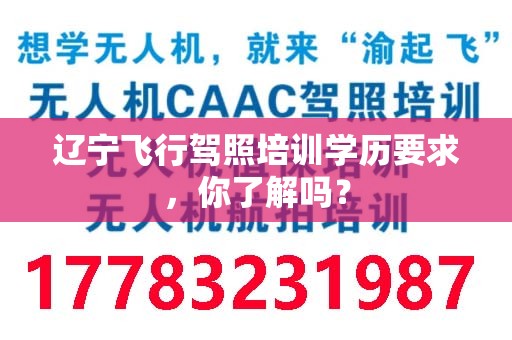 辽宁飞行驾照培训学历要求，你了解吗？