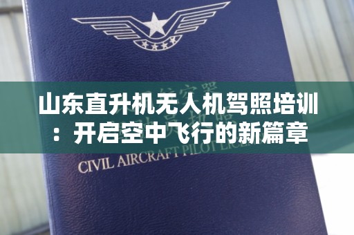 山东直升机无人机驾照培训：开启空中飞行的新篇章