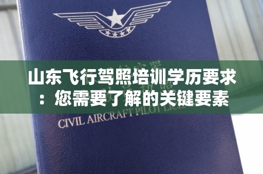 山东飞行驾照培训学历要求：您需要了解的关键要素