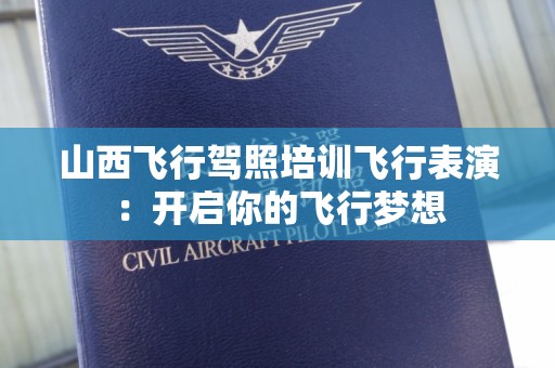 山西飞行驾照培训飞行表演：开启你的飞行梦想