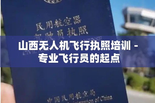 山西无人机飞行执照培训 - 专业飞行员的起点