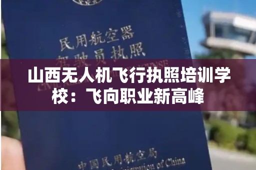 山西无人机飞行执照培训学校：飞向职业新高峰